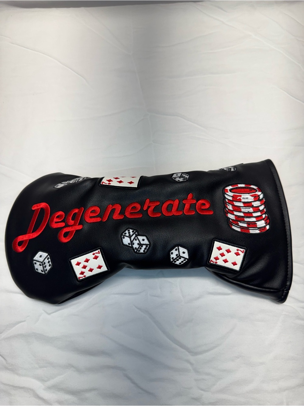 Degenerate Black & Red Poker-Themed Headcover